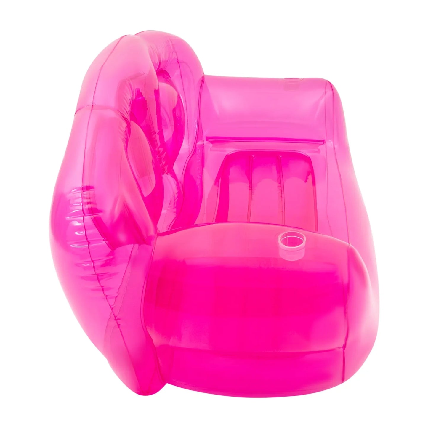 KTN Inflatable Transparent Clear Pink Sofa Couch with Cupholders
