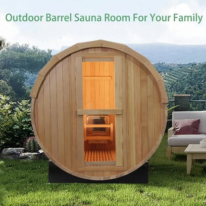TCT Shop 6x6FT Canadian Hemlock Wood Barrel Sauna Room