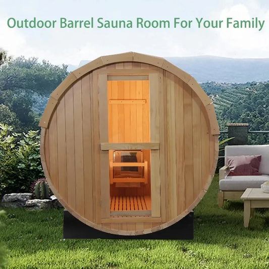 TCT Shop 6x6FT Canadian Hemlock Wood Barrel Sauna Room