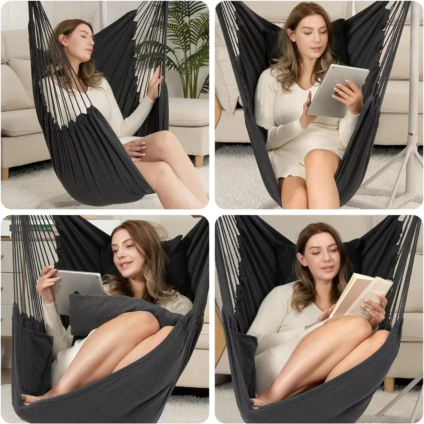 PHL Store Cotton Hanging Hammock Chair Swing