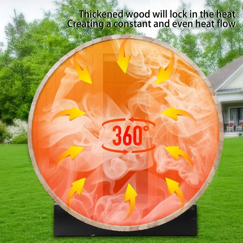 TCT Shop 6x6FT Canadian Hemlock Wood Barrel Sauna Room