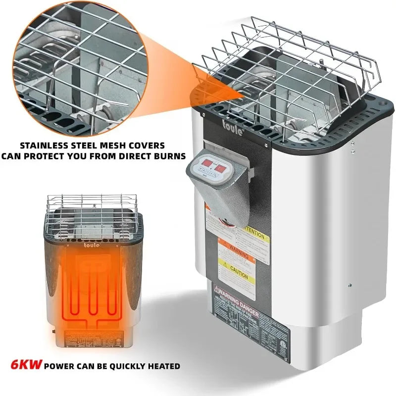 TCT Shop 6x6FT Canadian Hemlock Wood Barrel Sauna Room