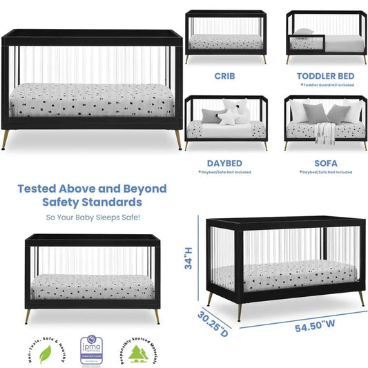Sloane Non-Toxic GreenGuard Gold Certified 4-in-1 Convertible Crib, Toddler Bed, Daybed, and Sofa