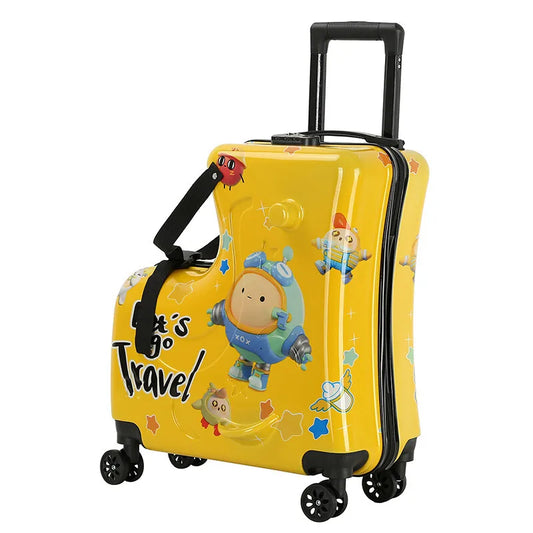 KWL Travel Store Children's Character Ride-On Suitcase with Seat and Safety Belt