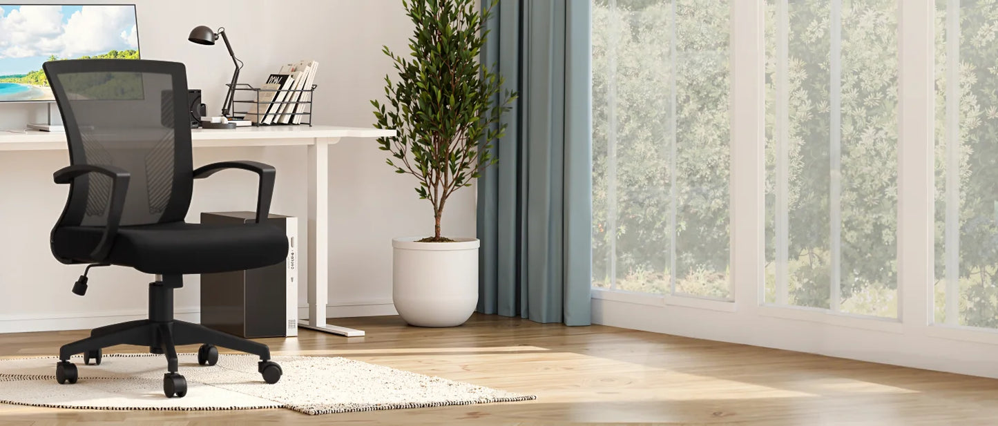 Furmax Ergonomic Criss Cross Office Chair with Wheels, Kneeling Desk Chair with Footrest or Pet Rest