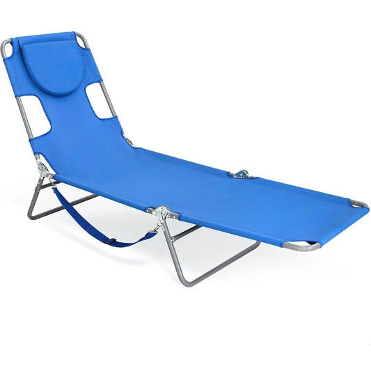 Ostrich Tanning Beach Lounge Chair with Opening for Back Tanning