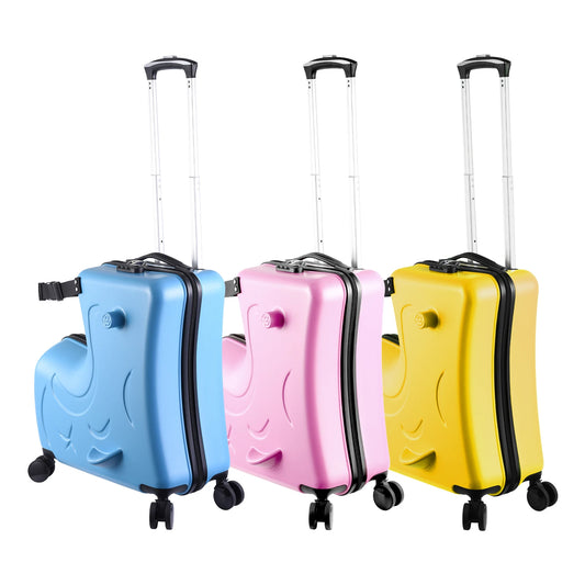 EBK Children's Travel Ride-On Suitcase Luggage with Seat and Safety Belt
