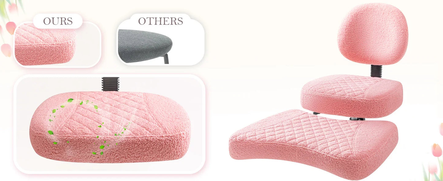 Furmax Ergonomic Criss Cross Office Chair with Wheels, Kneeling Desk Chair with Footrest or Pet Rest